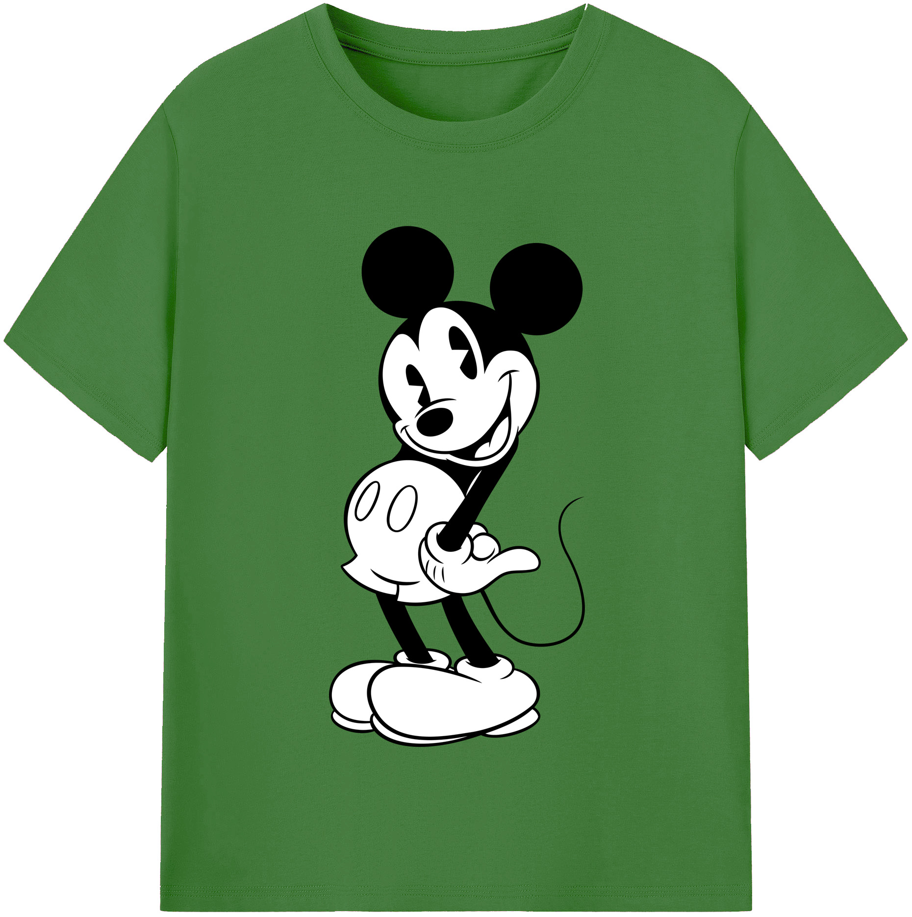 （画像用） ミッキーマウス Mickey Mouse レディースカジュアルプリントTシャツ（綿100％）